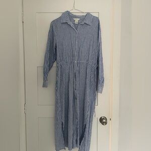 Striped Linen Blend Dress by H&M